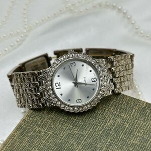Silver Diamanté Stretchy Band Watch